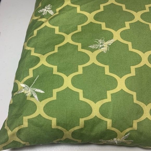 Waverly Green Design Accent Pillow with Embroidered Bees & Dragonflies - Picture 2 of 8